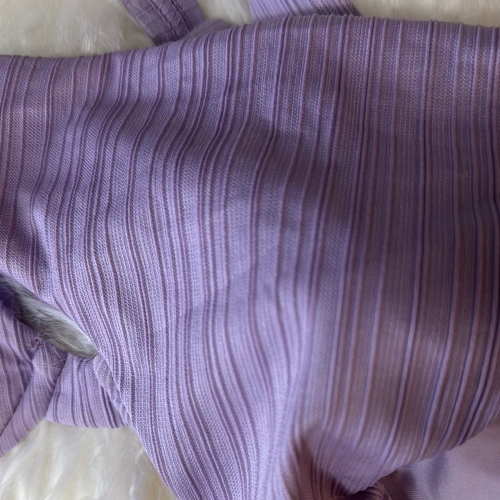 Splendid Lavender Ribbed Underwire Bikini Set Size M | Full Coverage Bottom | - Picture 5 of 5